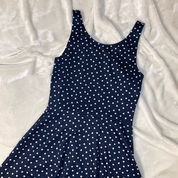 H&M Dresses & Skirts - H&M Navy Blue Polka Dot Dress